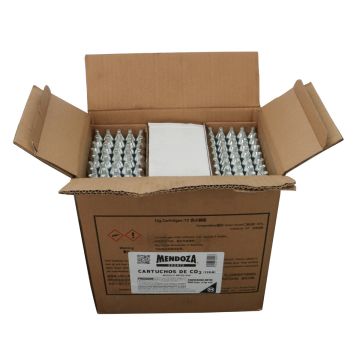 Caja con 450 Cartuchos de CO₂ de 12 g cada uno.