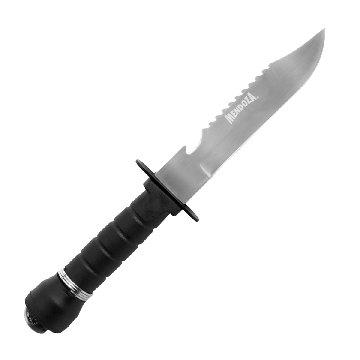 CUCHILLO TÁCTICO CON FILO MIXTO + KIT DE SUPERVIVENCIA
