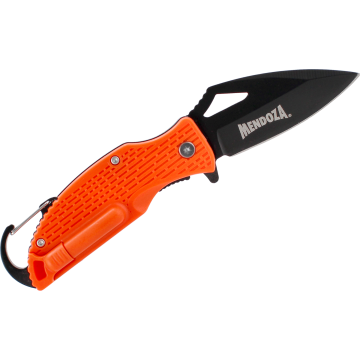 NAVAJA PLEGABLE CON MOSQUETÓN Y PEDERNAL INTEGRADO